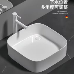Countertop Basin, Balcony Washing Machine Side Drain, Rear Drain, Round and Square Washbasin, Ceramic Single Basin, Asymmetrical Hole Washbasin