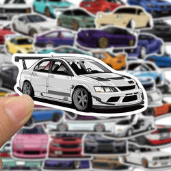 100 Jdm Car Culture Initial D Personalized Anime Graffiti Stickers for Phone Decoration, Waterproof Stickers