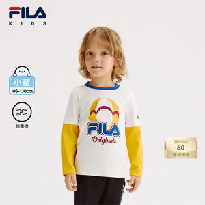 FILA children's clothing children's long-sleeved T-shirt 2025 autumn and winter new style boys pullover casual comfortable top trendy