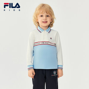 
FILA children's T-shirt long-sleeved 2025 winter new children's clothing boys POLO collar college style tops