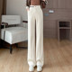On-white straight-flare trousers for women in autumn and winter thick wool pants draped wool flared pants for women high waist slim trousers
