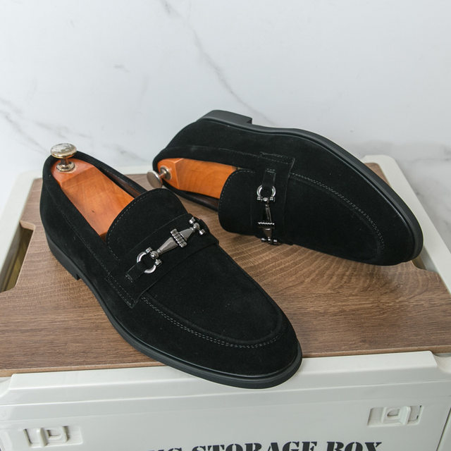 
Trendy selection of men's beanie shoes with one foot, lazy shoes, fashionable foreign trade men's shoes round toe large size loafers soft bottom