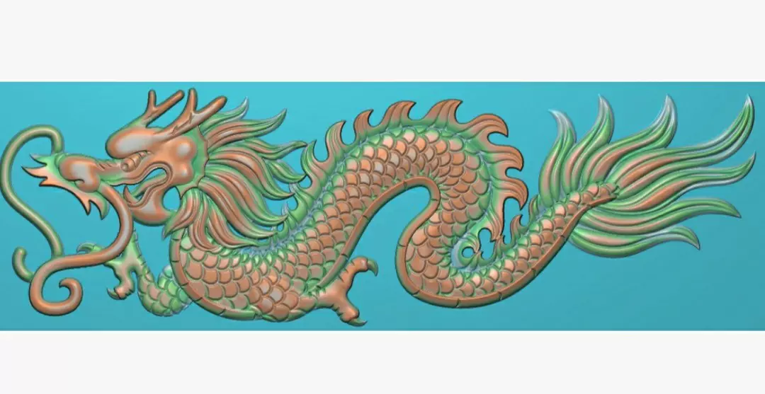 精雕图jdp灰度图bmp单龙浮雕龙木雕石雕DL-006