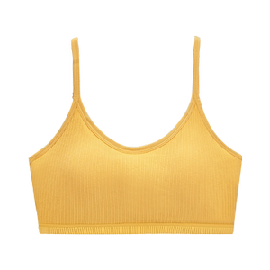 
Pure cotton underwear girl students high school anti-exposure gathering integrated sports vest strapless bra summer