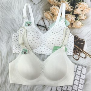
Maternity bra push-up anti-sagging 10A antibacterial postpartum breastfeeding special underwear girl floral nursing bra