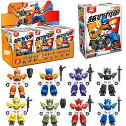 Transforming Mecha Building Blocks Figure Assembly Toy Robot Boy Blind Box Mini Mecha Children's Gift