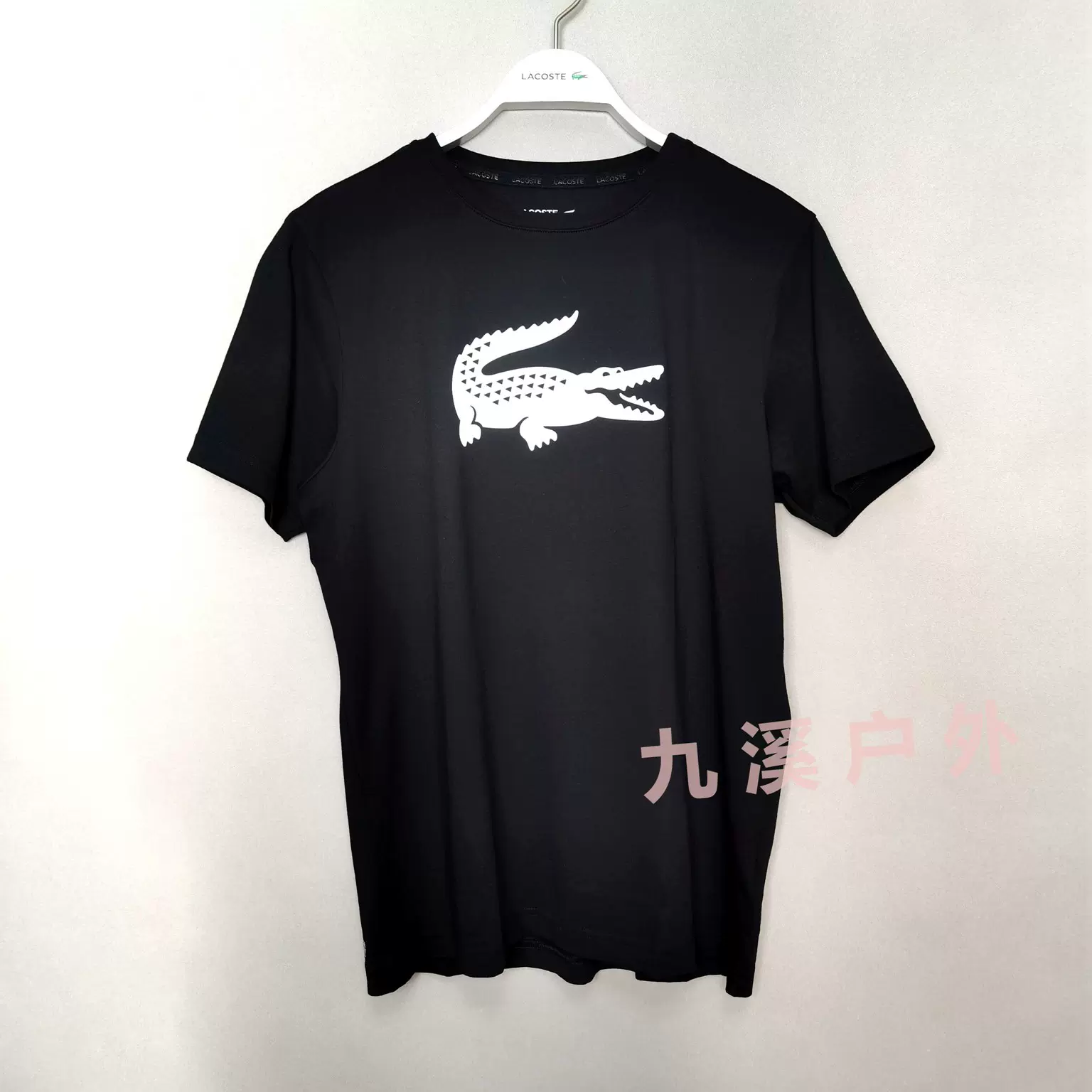 清仓)Lacoste法国鳄鱼Sport男式大鳄鱼标圆领快干短袖