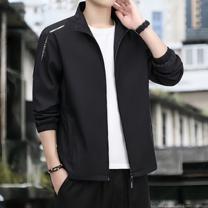 
Stand collar sweatshirt men's autumn new casual sports jacket coat for young and middle-aged people loose zipper cardigan outer top