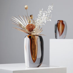 Modern home decoration glass vase model room light luxury decoration table decoration T living room transparent flower holder