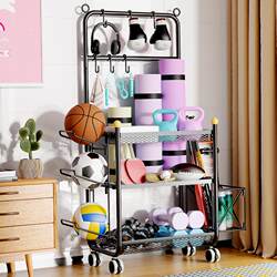 Fitness equipment storage rack Household sports equipment storage rack Yoga mat Foam roller Ball movable storage basket