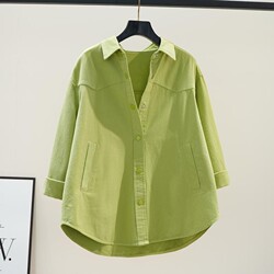 Avocado Green New Style Shirt for Women, Spring and Autumn 2026 New Top, Fashionable Loose Layered Women's Shirt Jacket