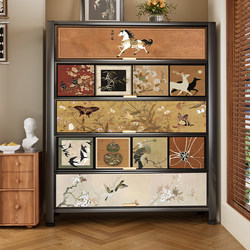 Steel Antique-Style Entryway Shoe Cabinet, Home Foyer Storage Cabinet, Hallway Shoe Rack, Storage Cabinet Integrated Against the Wall