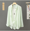 2024 Summer New Style Blue Shirt Women's Sun Protection Jacket Loose Top Thin Cardigan | Y·Fan