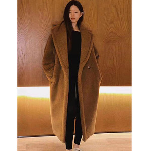 Zhao Lusi's same teddy bear coat for women in winter, mid to long length, sheep shearing fur and integrated lamb fur grass coat