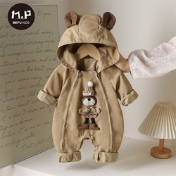 Baby Autumn Clothes, Boys' Workwear-Style Jackets, Jumpsuits, Stylish Rompers for Spring and Autumn, Outdoor Wear, Cuddle Clothes