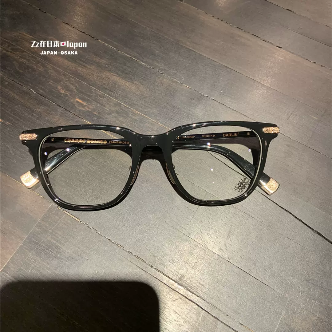 日本代購Chrome hearts Chrome DARLIN 金色十字全框眼鏡-Taobao