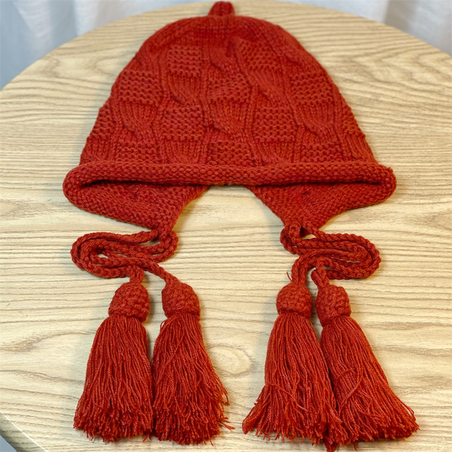 Japanese Reed Hat Temperament red hat female autumn and winter warm woolen woolen stray ...
