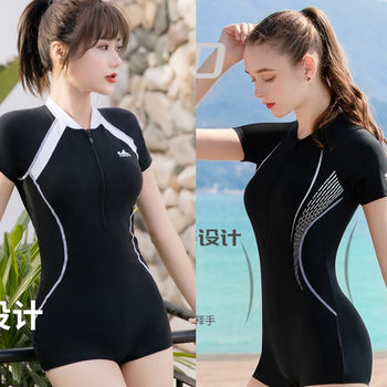 Yingfa professional sports one-piece flat-angle swimsuit for women 2025 new conservative swimsuit for women looking slim and covering their belly to soak in hot springs