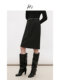 HS retro versatile straight pencil skirt 2024 winter new product women's high-end slit skirt suit skirt
