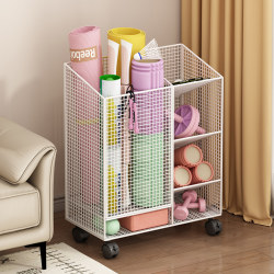 Yoga mat storage basket home fitness equipment storage rack removable basketball badminton gap storage rack