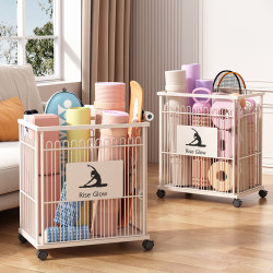 Yoga mat storage basket, fitness equipment storage rack, basketball badminton racket, dumbbell tool gap storage rack