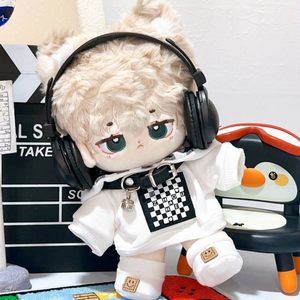 
20cm baby clothes in stock, trendy checkerboard sweatshirt suit, normal body fat doll, dressing up, no attributes