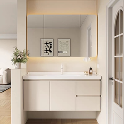 Oak painted custom ceramic integrated basin bathroom cabinet