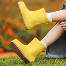 Muer Rain Boots for Women 2025 New Style Fleece-Lined Beautiful Rain Boots Cute Overshoes Waterproof Shoes Water Boots Non-Slip Rubber Shoes