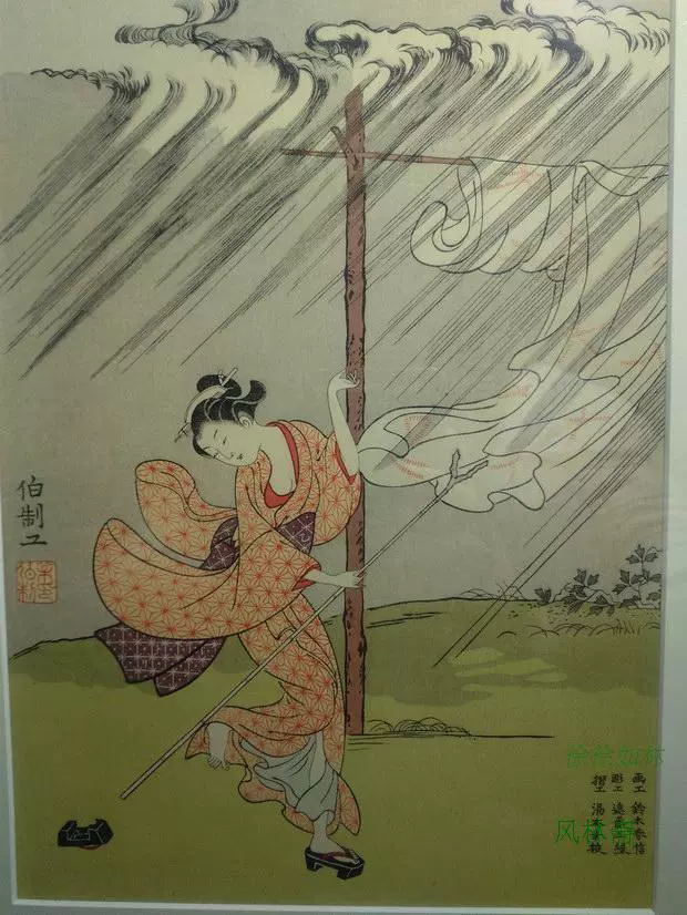 今日の超目玉 鈴木春信 夕立の女 版画 美術品・アンティーク・コレクション