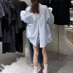 Long-Sleeved Sun-Protective Blue Shirt Jacket for Women, New Summer Style Shirt 2025, New Design, Loose and Slimming Top