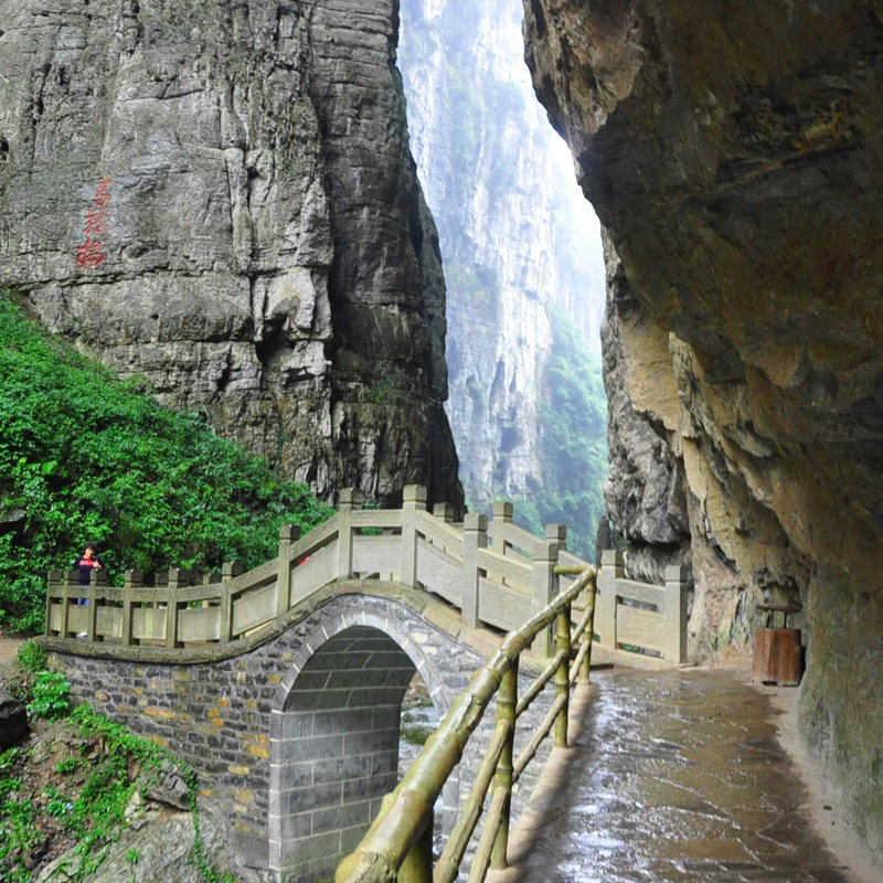 重庆武隆一日游天生三桥天坑地缝仙女山乌江画廊纯玩跟团游