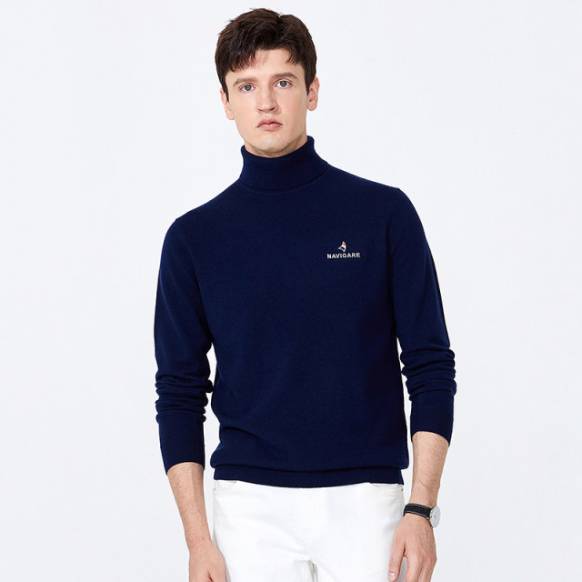 [Pure Wool] Navigare Italian small sailing turtleneck pullover sweater ...