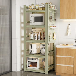 Kitchen Storage Rack Floor-Standing Multi-Layer Multi-Functional Household Microwave Oven Rack Pot Rack Storage Rack Shelf Cabinet Shelf