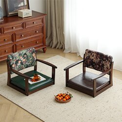Japanese-Style Tatami Chair, Solid Wood Legless Floor Chair, Balcony Bay Window Lazy Sofa, Bed Backrest Chair