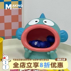 Making Space Entrance Decoration Ornament Living Room Cute Three-Eyed Boy Tissue Box Desktop Storage Rack