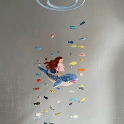 Ocean Fish and Whale Dream Wind Chimes, Hanging Ornaments, Twist Sticks, Handmade DIY Material Kits, Gifts for Boyfriend/Girlfriend and Best Friends