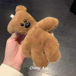 Cute Mr. Bean Teddy Bear Plush Hair Clip for Autumn and Winter, Back-Of-Head Hair Bun Shark Clip, Ab Side Bear Hair Accessory