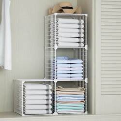 Storage Boxes with Layered Partitions for Organizing Clothes in Wardrobes, Suitable for Home and Dormitory Use, Drawer-Style Closet Storage Cabinets
