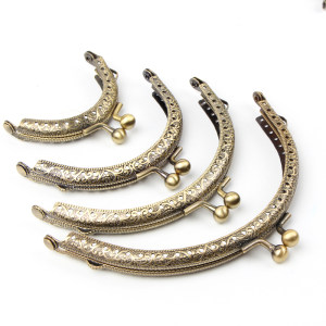 
DIY handmade bag accessories silver square mouth gold material accessories semicircular bronze retro mouth gold handbag carry handle