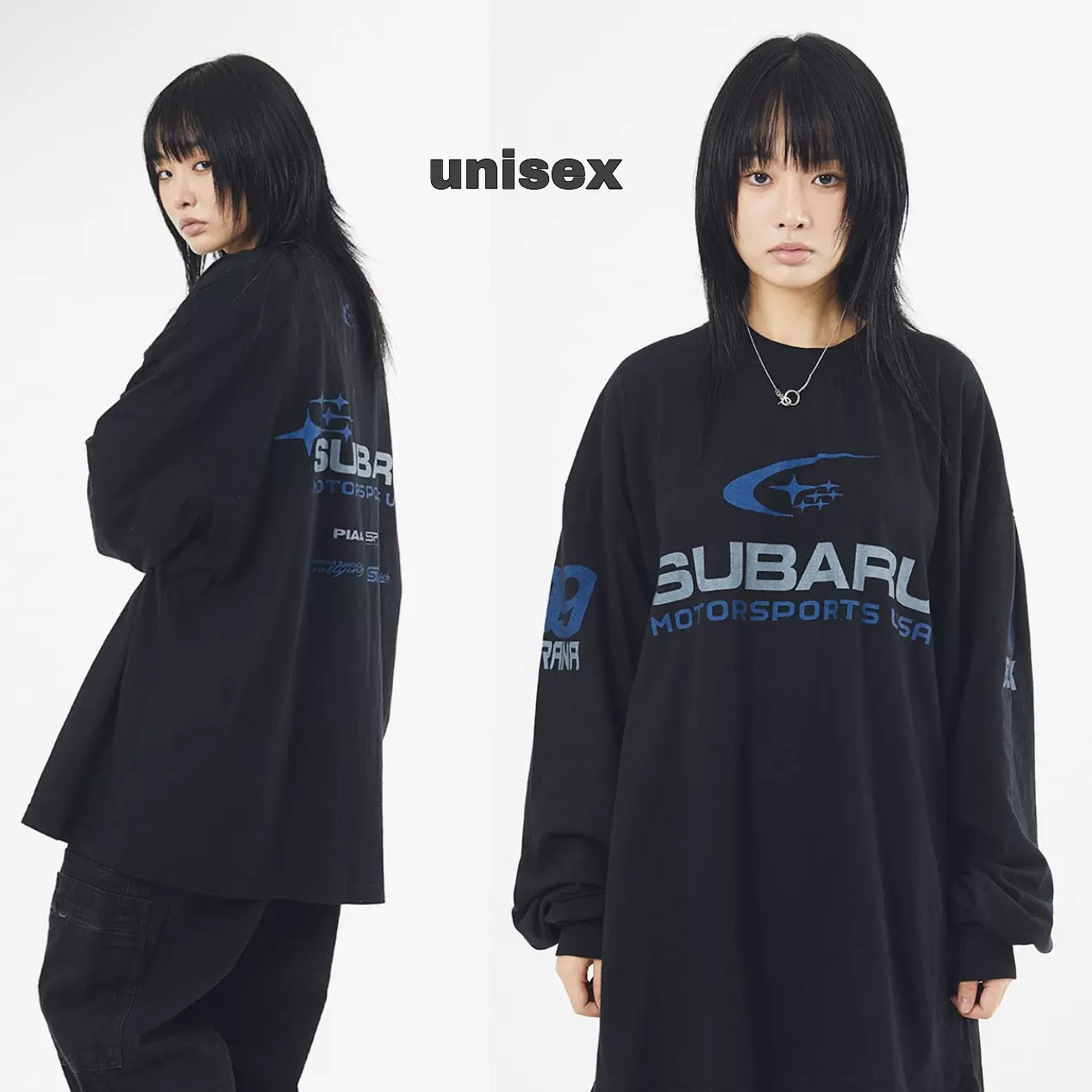 韩raucohouse印花长袖T恤Subaru USA printing over long sleeve-Taobao