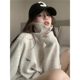 Niche design high-end semi-zipper lazy style sweater for women in autumn and winter loose retro soft Korean knitted top