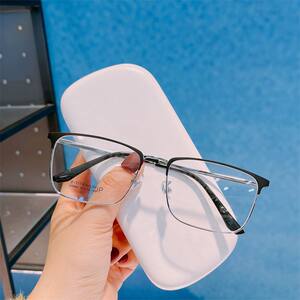 
Men's semi-titanium large frame myopia glasses frame non-magnetic titanium glasses with myopia anti-blue light 1.74 ultra-thin lenses