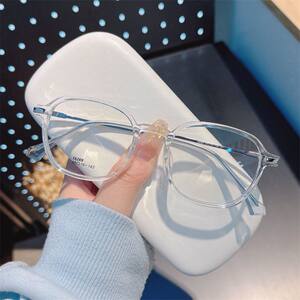 
Ultra-light TR90 glasses frame retro polygonal myopia transparent light-colored frame 48 women's glasses small face height ultra-thin