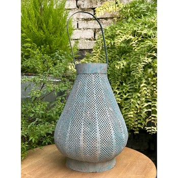 
Unique Moroccan style iron pear-shaped candle holder and wind lamp