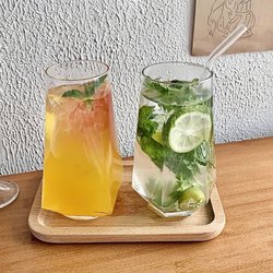 ins Fengling Corner Glass Internet Celebrity Restaurant Fruit Tea Cup Soda Sparkling Water Cup Cold Drink Cup Drinking Cup