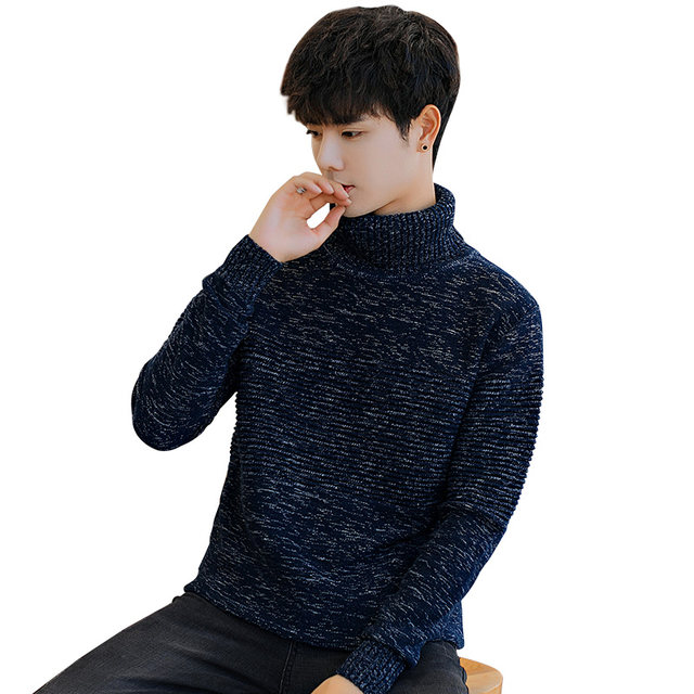 Autumn and winter men's turtleneck plus velvet thickened sweater ...