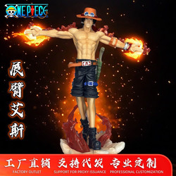 One Piece Exhibition Arm Cross Ace Back Ace Cosmic Resonance Luminous Figure Statue Model Statue