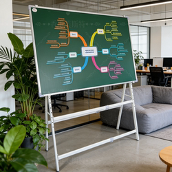 Meister Blackboard for Children, Home Use, Stand-Type Teaching Whiteboard, Writing Board, Mobile Blackboard, Foldable Double-Sided Magnetic Chalkboard, Green Board, Office Training, Commercial Double-Sided Small Blackboard, Shop Use, Erasable