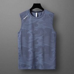 90% off Outlet Sports Vest Men's Summer Ice Silk Quick-Drying Elastic Running Fitness Training Sleeveless T-Shirt