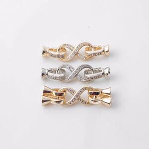 
Color-preserving sweater chain accessories unlimited word buckle gold-plated pearl necklace jewelry homemade zircon gold-plated 8diy14K